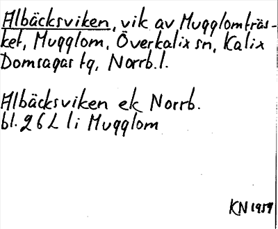 Bild på arkivkortet för arkivposten Albäcksviken