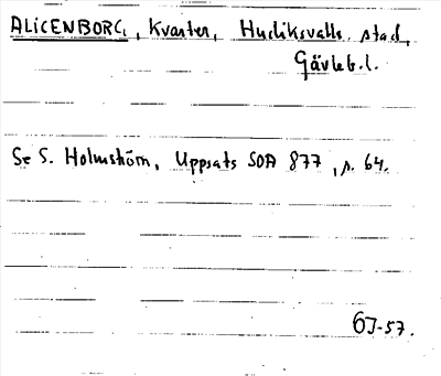 Bild på arkivkortet för arkivposten Alicenborg