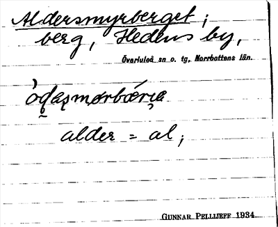 Bild på arkivkortet för arkivposten Aldersmyrberget