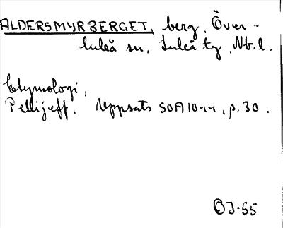 Bild på arkivkortet för arkivposten Aldersmyrberget