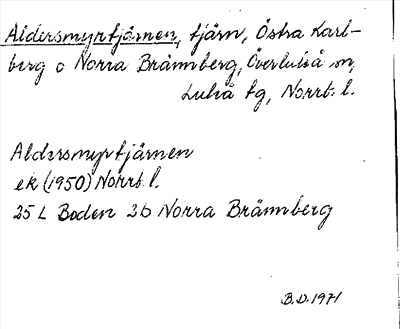 Bild på arkivkortet för arkivposten Aldersmyrtjärnen