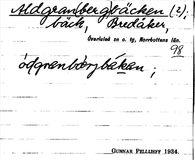 Bild på arkivkortet för arkivposten Aldgran(berg)bäcken (?)