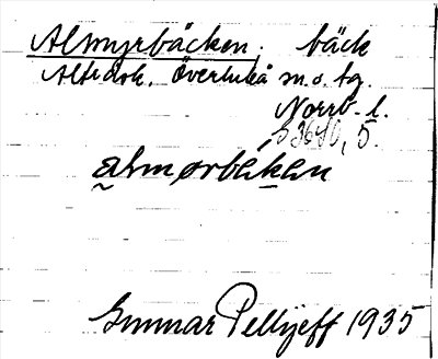 Bild på arkivkortet för arkivposten Almyrbäcken