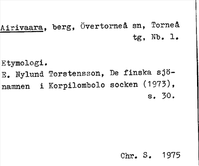 Bild på arkivkortet för arkivposten Airivaara