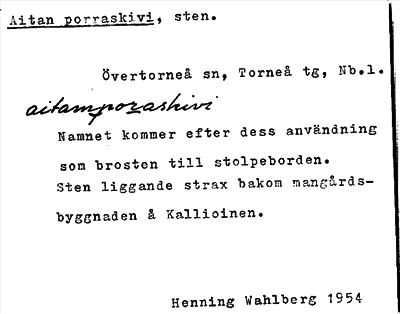 Bild på arkivkortet för arkivposten Aitan porraskivi