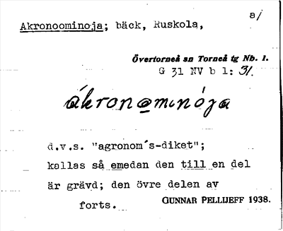 Bild på arkivkortet för arkivposten Akronoominoja