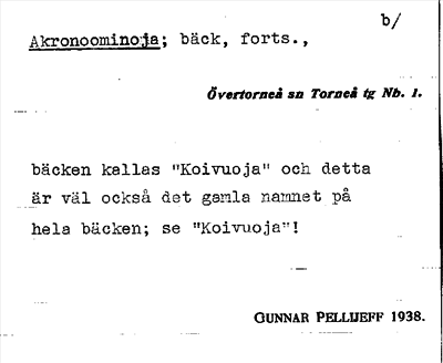 Bild på arkivkortet för arkivposten Akronoominoja