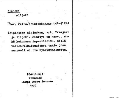 Bild på arkivkortet för arkivposten Alajoki