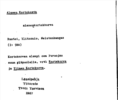 Bild på arkivkortet för arkivposten Alanen Kortekorva