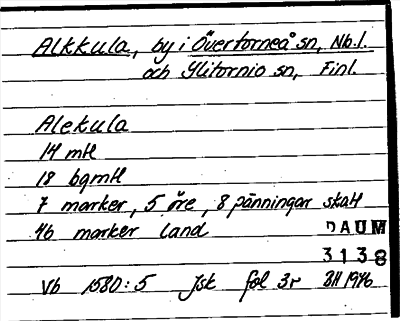 Bild på arkivkortet för arkivposten Alkkula