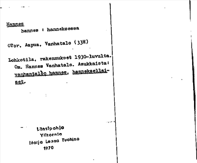 Bild på arkivkortet för arkivposten Hannes