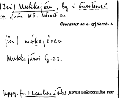 Bild på arkivkortet för arkivposten (Isi) Mukkajärvi
