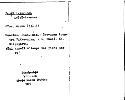 Bild på arkivkortet för arkivposten Iso Riivinvuoma