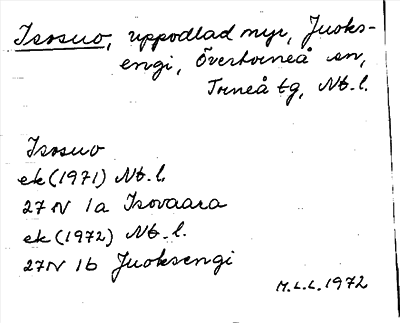 Bild på arkivkortet för arkivposten Isosuo