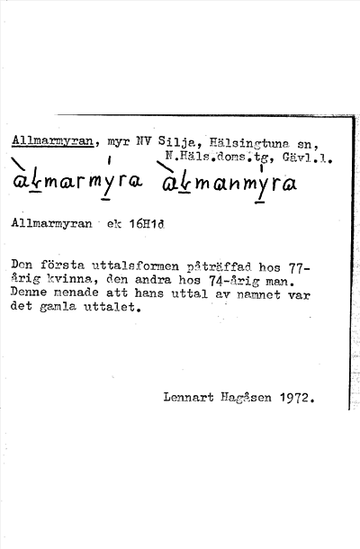 Bild på arkivkortet för arkivposten Allmarmyran