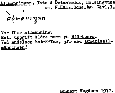 Bild på arkivkortet för arkivposten Allmänningen