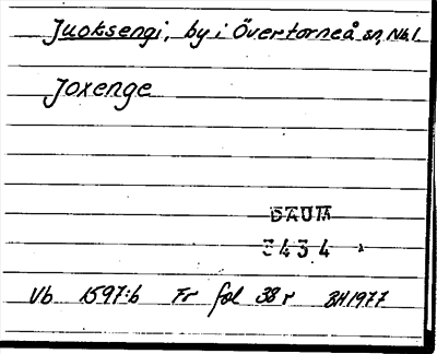 Bild på arkivkortet för arkivposten Juoksengi