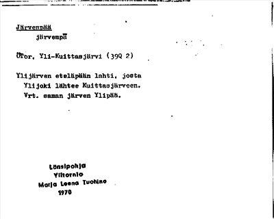 Bild på arkivkortet för arkivposten Järvenpää