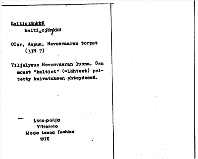 Bild på arkivkortet för arkivposten Kaltiojänkkä