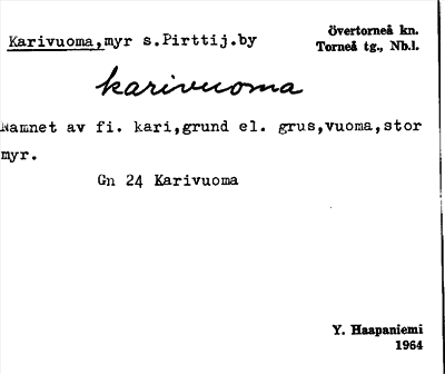 Bild på arkivkortet för arkivposten Karivuoma