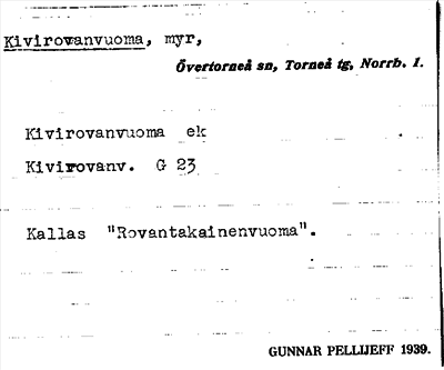 Bild på arkivkortet för arkivposten Kivirovanvuoma