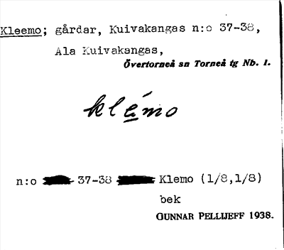 Bild på arkivkortet för arkivposten Kleemo