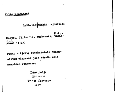 Bild på arkivkortet för arkivposten Kulhaisenjänkkä