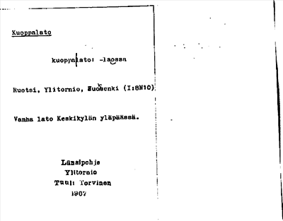 Bild på arkivkortet för arkivposten Kuoppalato