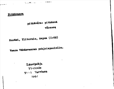 Bild på arkivkortet för arkivposten Pitkävaara