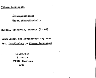 Bild på arkivkortet för arkivposten Ylinen Korpikoski