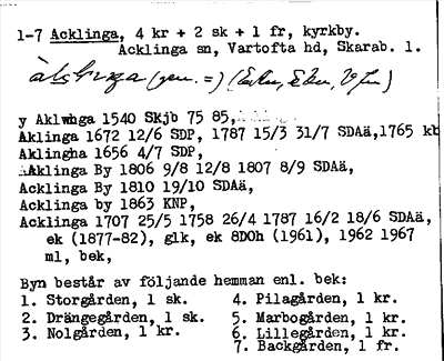 Bild på arkivkortet för arkivposten Acklinga