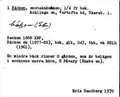 Bild på arkivkortet för arkivposten Bäcken