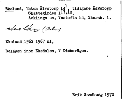 Bild på arkivkortet för arkivposten Ekelund