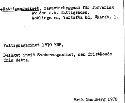 Bild på arkivkortet för arkivposten +Fattigmagasinet