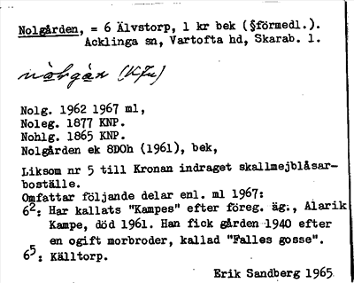 Bild på arkivkortet för arkivposten Nolgården