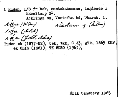 Bild på arkivkortet för arkivposten Rudan