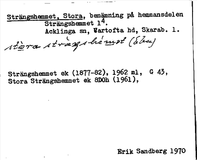 Bild på arkivkortet för arkivposten Strängshemmet, Stora