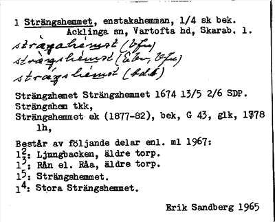 Bild på arkivkortet för arkivposten Strängshemmet