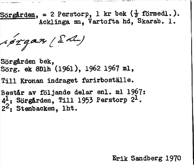 Bild på arkivkortet för arkivposten Sörgården