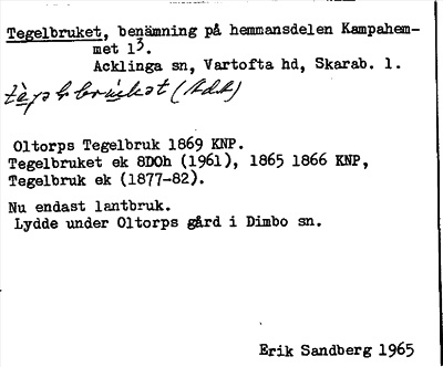 Bild på arkivkortet för arkivposten Tegelbruket