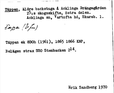 Bild på arkivkortet för arkivposten Täppan
