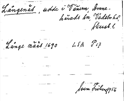 Bild på arkivkortet för arkivposten Långenäs