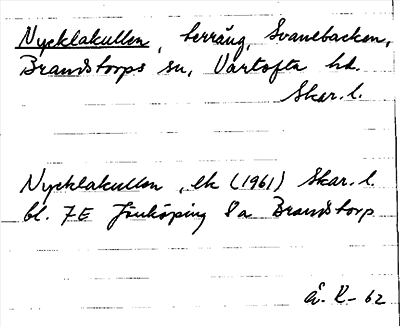 Bild på arkivkortet för arkivposten Nycklakullen