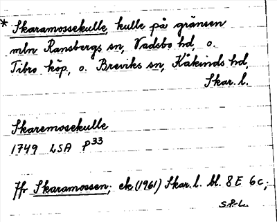 Bild på arkivkortet för arkivposten *Skaramossekulle