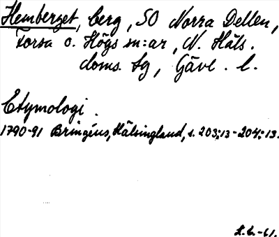 Bild på arkivkortet för arkivposten Hemberget