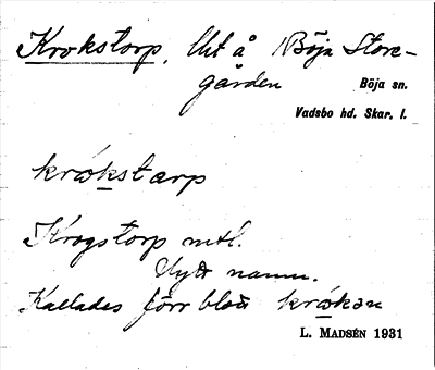 Bild på arkivkortet för arkivposten Krokstorp