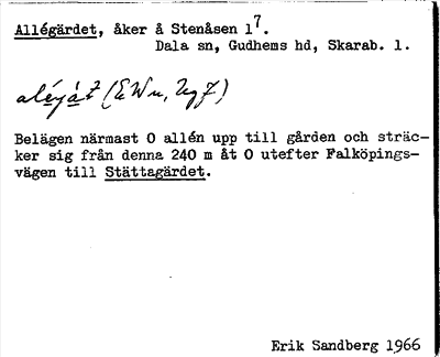 Bild på arkivkortet för arkivposten Allégärdet