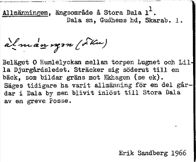 Bild på arkivkortet för arkivposten Allmänningen