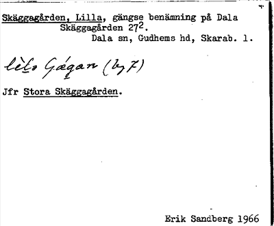 Bild på arkivkortet för arkivposten Skäggagården, Lilla