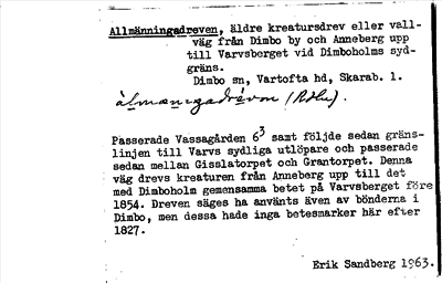 Bild på arkivkortet för arkivposten Allmäningadreven